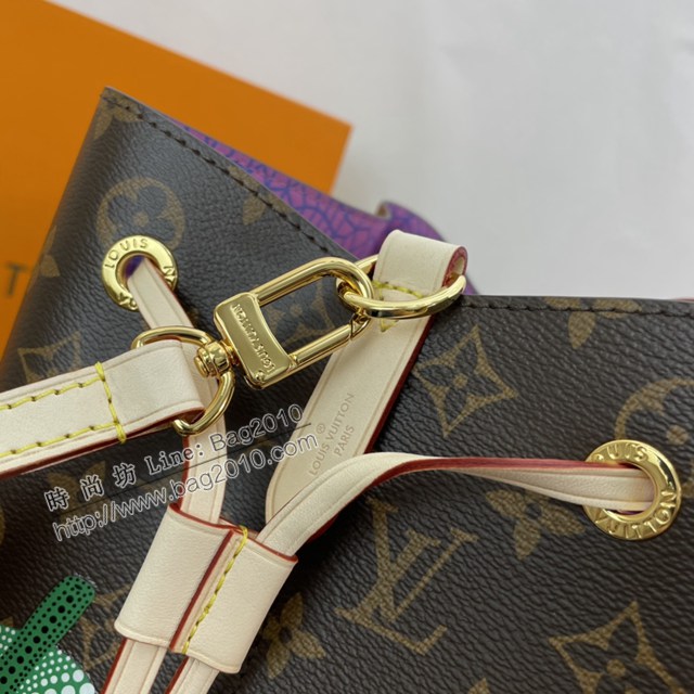 Lv路易威登專櫃新款NéoNoé手袋 LV草間彌生合作系列南瓜圖案肩背水桶包 ydh5000